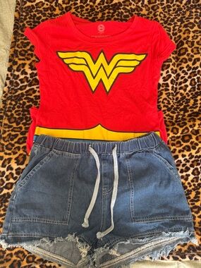 Wonder Woman Tee AND denim short SET